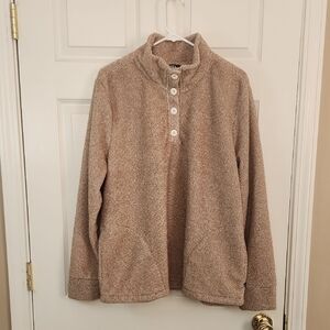 Eddie Bauer Tan Cowl Neck Sweater Soft and Relaxed